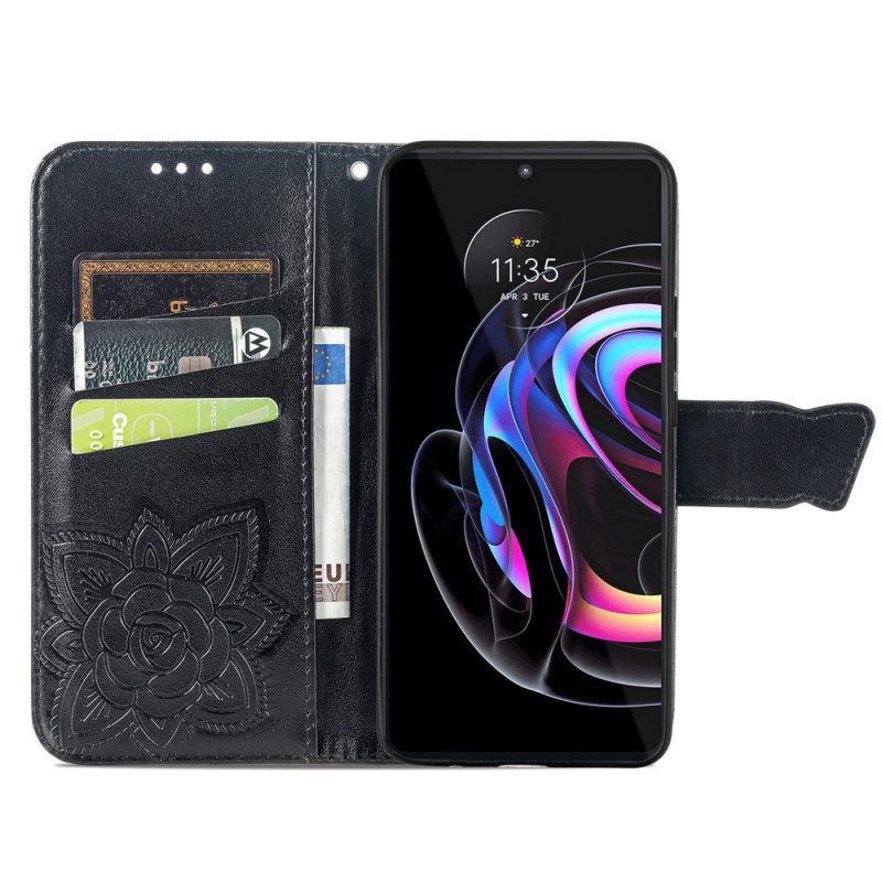 Flip Case Für Motorola Edge 20 Pro Halbe Schmetterlinge