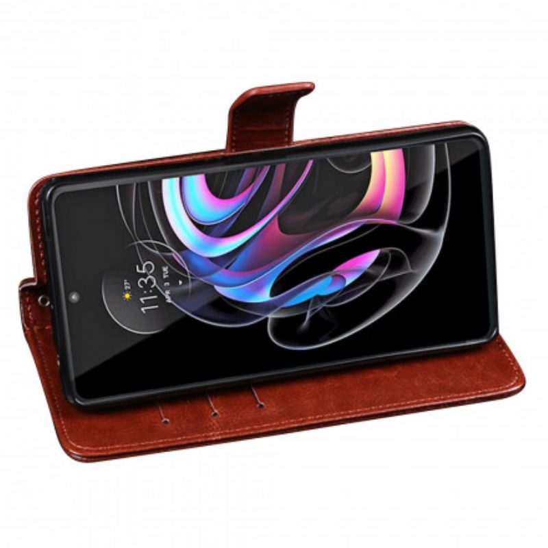 Flip Case Für Motorola Edge 20 Pro Kunstleder Idewei