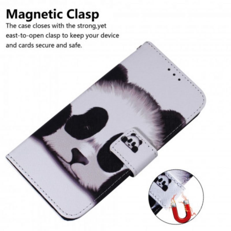 Flip Case Für Motorola Edge 20 Pro Panda-gesicht