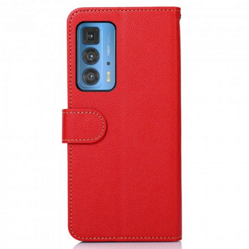 Flip Case Für Motorola Edge 20 Pro Rfid-khazneh Im Litschi-stil