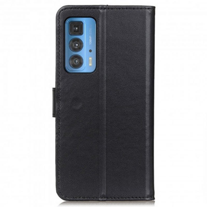 Flip Case Für Motorola Edge 20 Pro Schlichtes Kunstleder