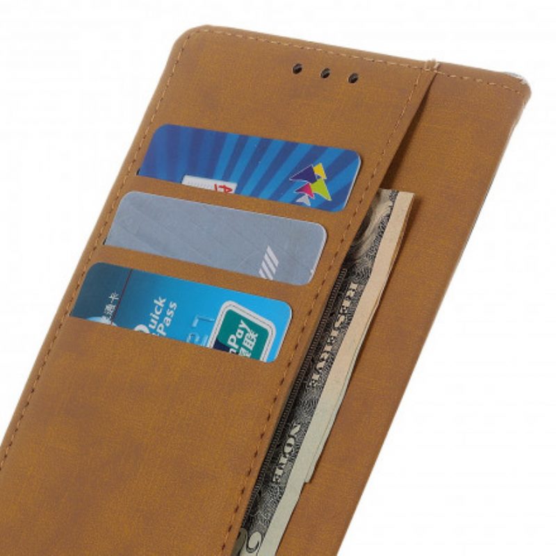 Flip Case Für Motorola Edge 20 Pro Schlichtes Kunstleder