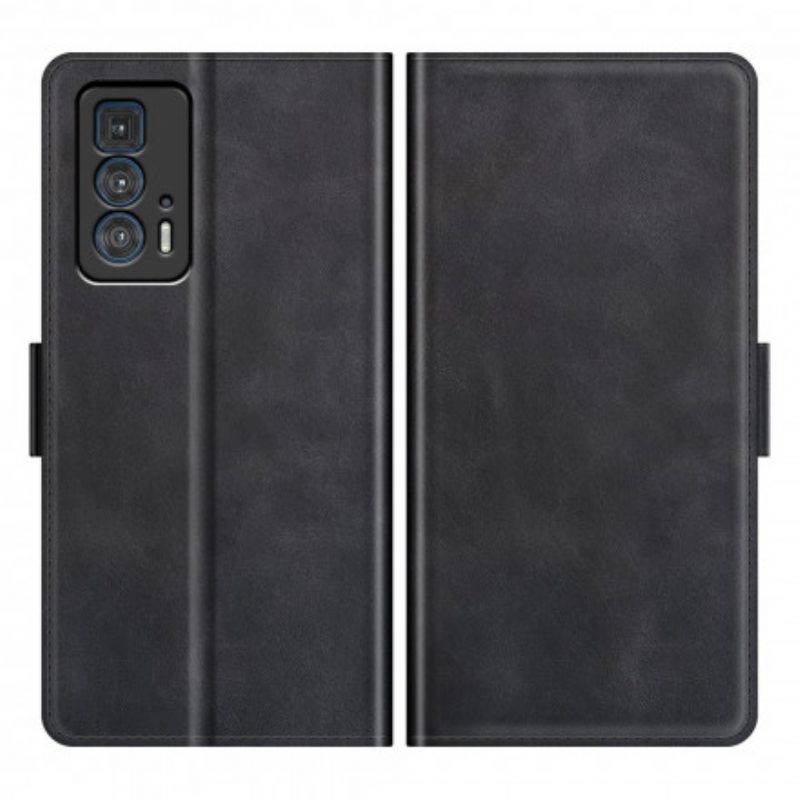 Lederhüllen Für Motorola Edge 20 Pro Flip Case Klassische Doppelklappe