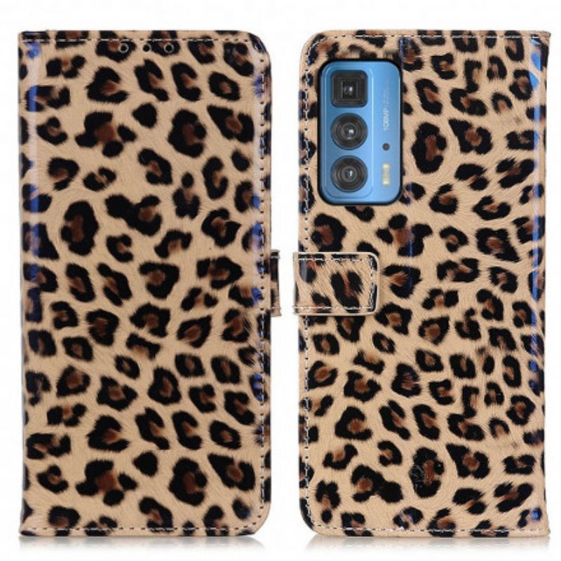 Lederhüllen Für Motorola Edge 20 Pro Leopard