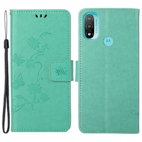 Flip Case Für Moto G71 5G Asiatische Schmetterlinge Und Blumen