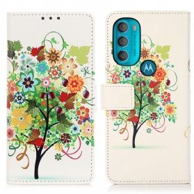 Flip Case Für Moto G71 5G Blühender Baum