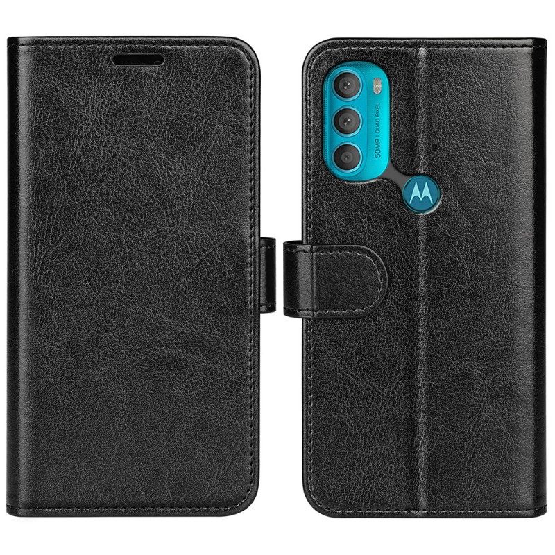 Flip Case Für Moto G71 5G Ledereffekt