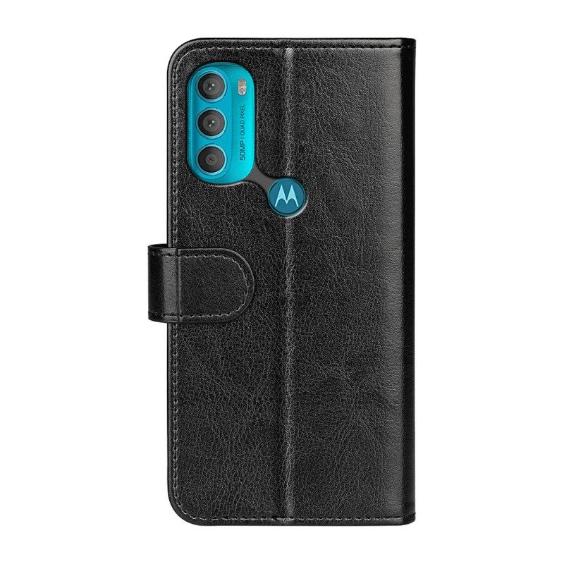 Flip Case Für Moto G71 5G Ledereffekt