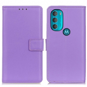 Flip Case Für Moto G71 5G Schlichtes Kunstleder