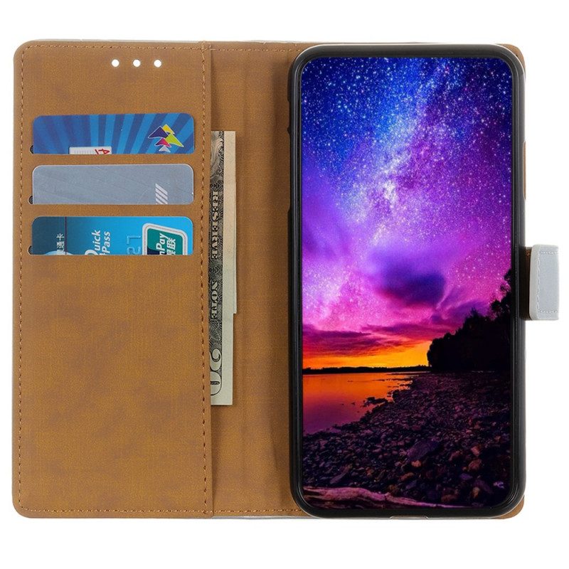 Flip Case Für Moto G71 5G Schlichtes Kunstleder