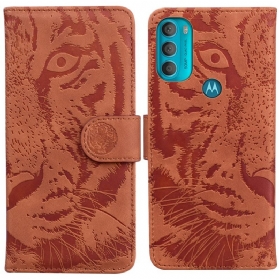 Flip Case Für Moto G71 5G Tiger-gesichtsdruck