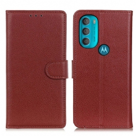 Flip Case Für Moto G71 5G Traditionell Litschi