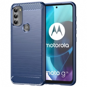 Handyhülle Für Moto G71 5G Gebürstete Kohlefaser