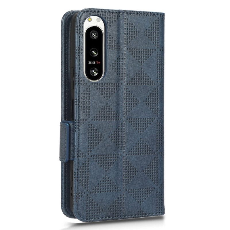 Flip Case Für Sony Xperia 5 IV Dreiecke Im Retro-stil