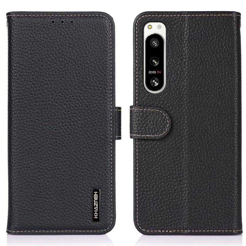 Flip Case Für Sony Xperia 5 IV Khazneh Litschi-leder