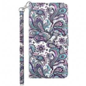 Flip Case Für Sony Xperia 5 IV Mit Kordel Riemchen-paisley-muster