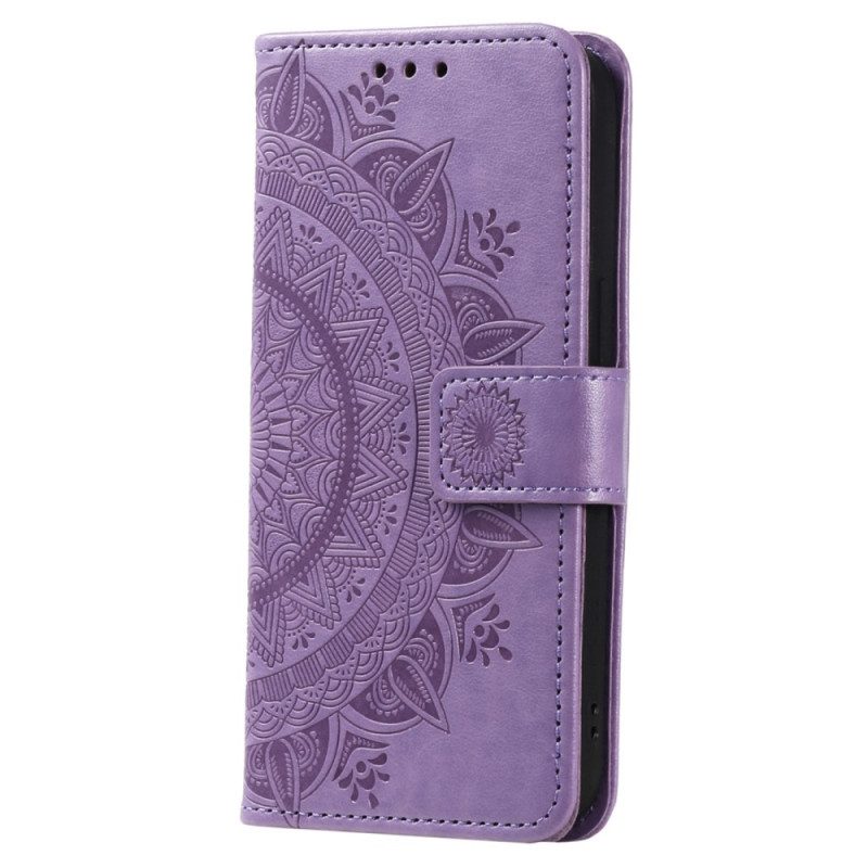 Flip Case Für Sony Xperia 5 IV Mit Kordel Riemchen-sonnen-mandala