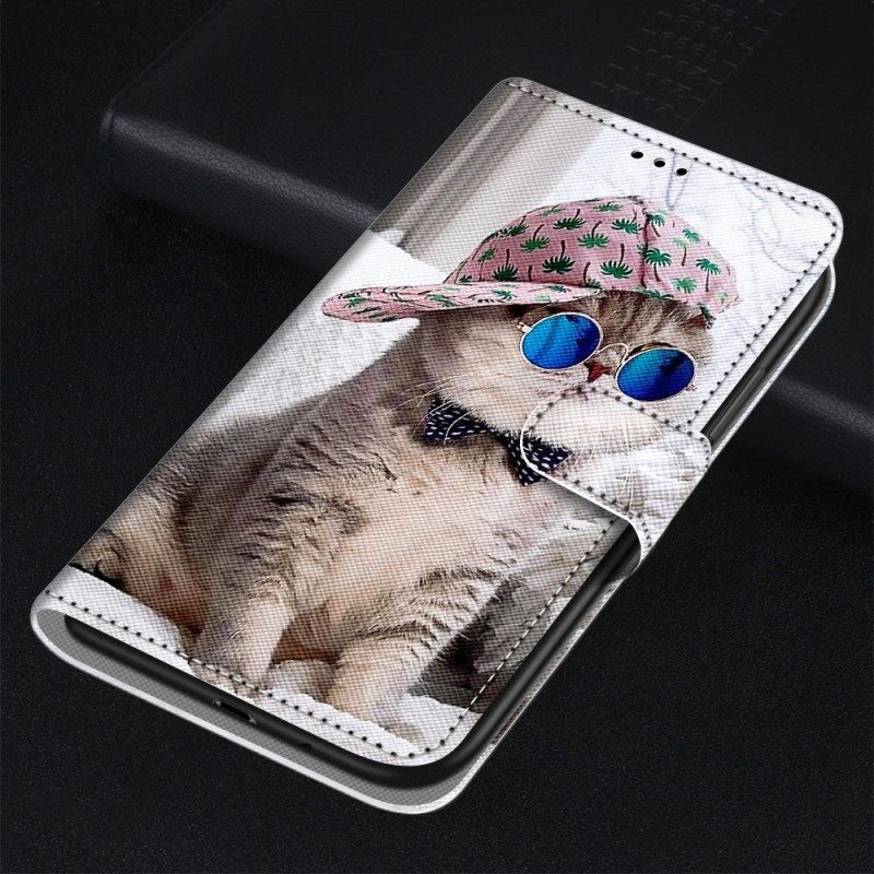 Flip Case Für Sony Xperia 5 IV Mit Kordel Yo Katze Mit Riemen