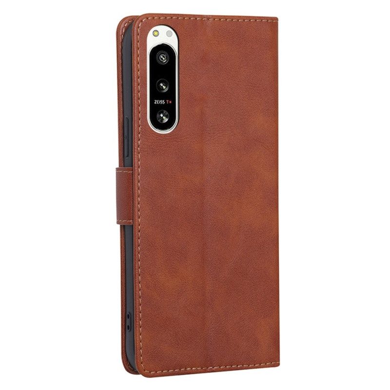 Flip Case Für Sony Xperia 5 IV Rfid-litschi-leder