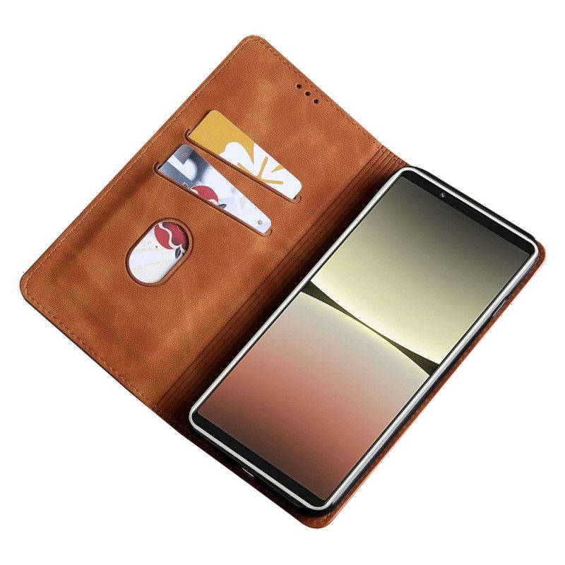 Schutzhülle Für Sony Xperia 5 IV Flip Case Elegantes Kunstleder