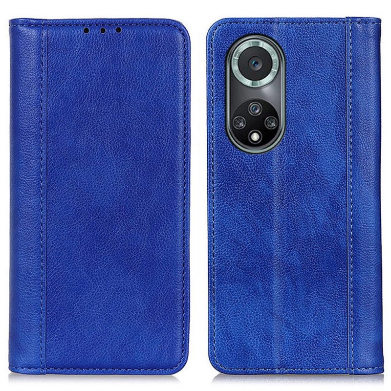 Schutzhülle Für Huawei Nova 9 Pro Flip Case Eleganz Aus Gespaltenem Litschi-leder