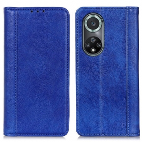 Schutzhülle Für Huawei Nova 9 Pro Flip Case Eleganz Aus Gespaltenem Litschi-leder