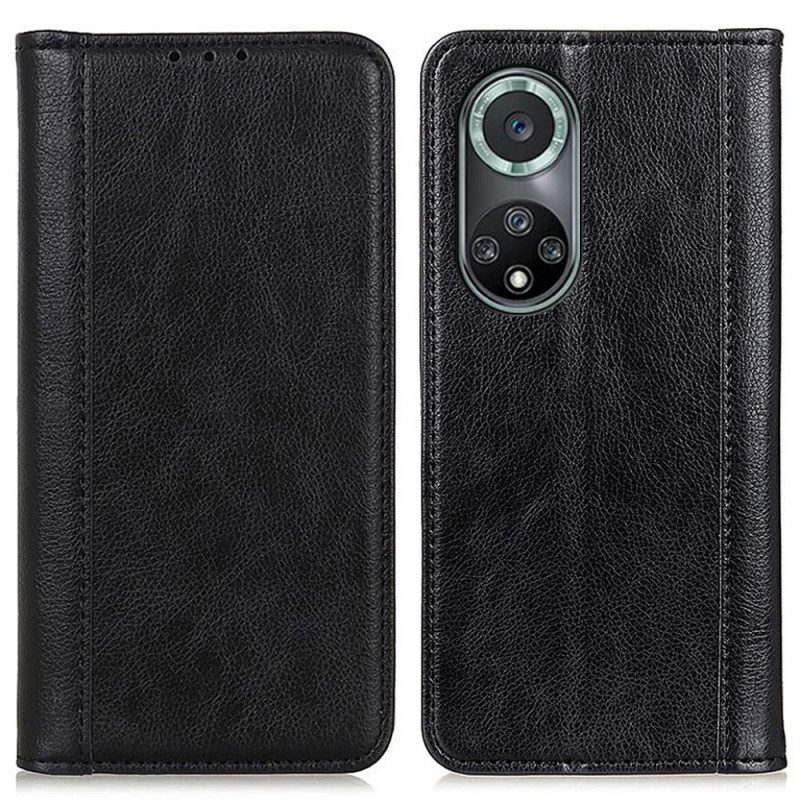 Schutzhülle Für Huawei Nova 9 Pro Flip Case Eleganz Aus Gespaltenem Litschi-leder