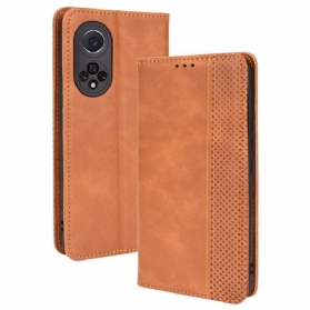 Schutzhülle Für Huawei Nova 9 Pro Flip Case Stilisierter Vintage-ledereffekt