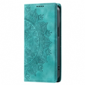 Flip Case Motorola Edge 50 Pro Mandala-wildleder-effekt