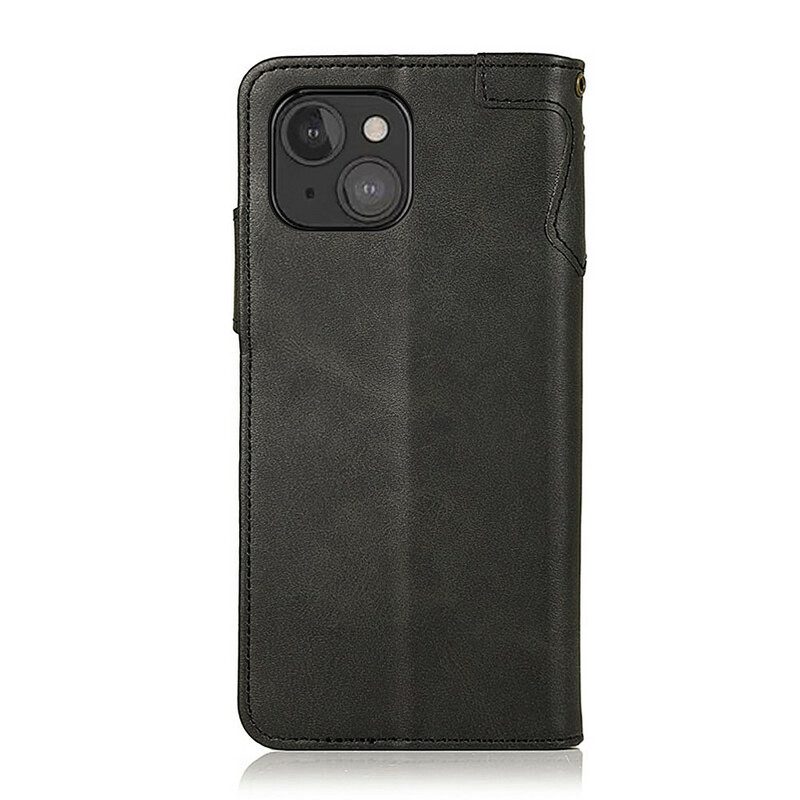 Flip Case Für iPhone 13 Mini Khazneh Magnetknopf