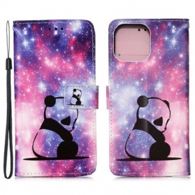 Flip Case Für iPhone 13 Mini Panda-galaxie