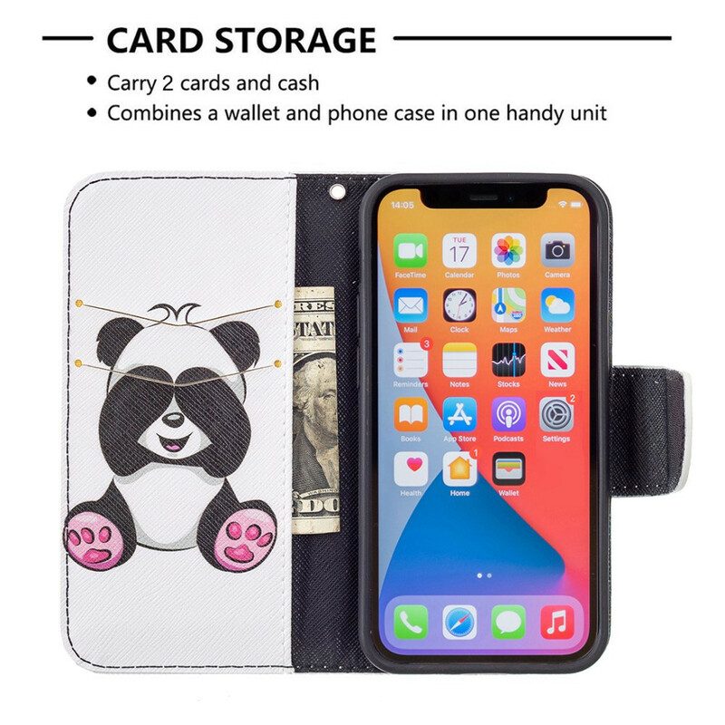 Flip Case Für iPhone 13 Mini Panda-spaß