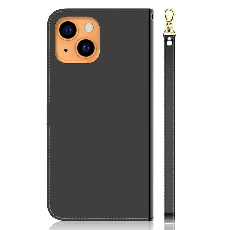 Flip Case Für iPhone 13 Mini Spiegelabdeckung Aus Kunstleder