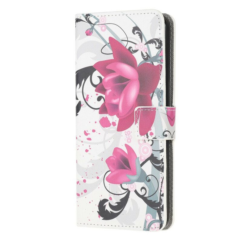 Flip Case Für iPhone 13 Mini Tropische Blumen