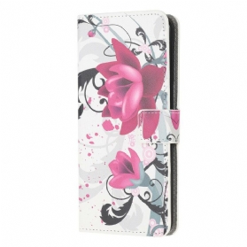 Flip Case Für iPhone 13 Mini Tropische Blumen