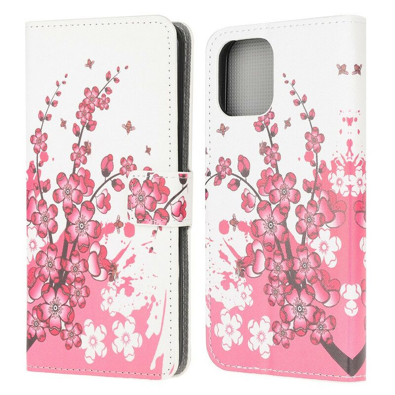 Flip Case Für iPhone 13 Mini Tropische Blumen