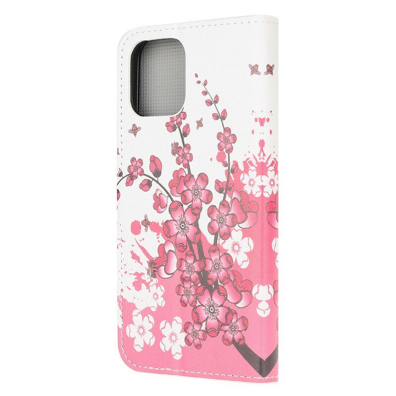 Flip Case Für iPhone 13 Mini Tropische Blumen