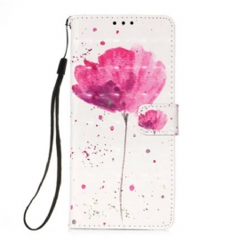 Handyhülle Lederhüllen Für iPhone 13 Mini Aquarellmohn