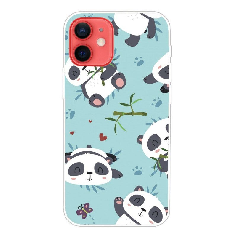 Hülle Für iPhone 13 Mini Ein Haufen Pandas