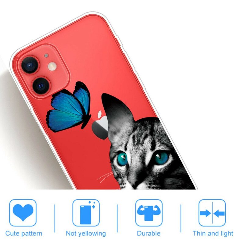 Hülle Für iPhone 13 Mini Katze Und Schmetterling