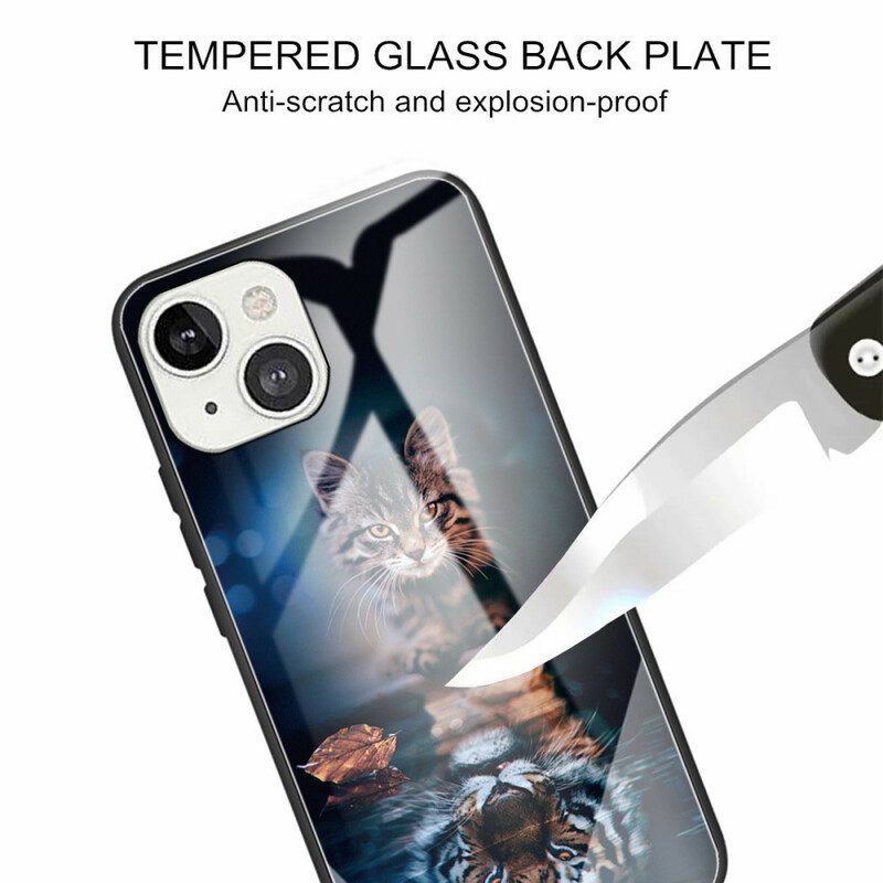 Hülle Für iPhone 13 Mini Mein Tiger Gehärtetes Glas