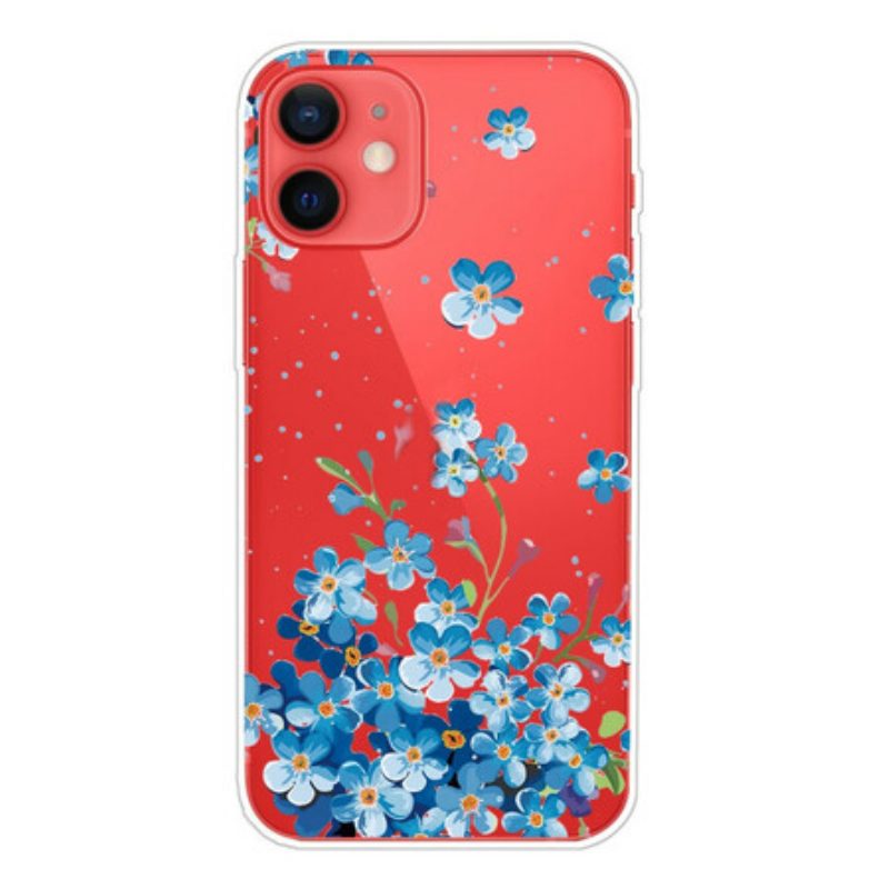 Hülle Für iPhone 13 Mini Strauß Blauer Blumen