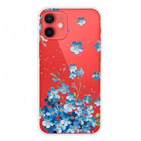 Hülle Für iPhone 13 Mini Strauß Blauer Blumen