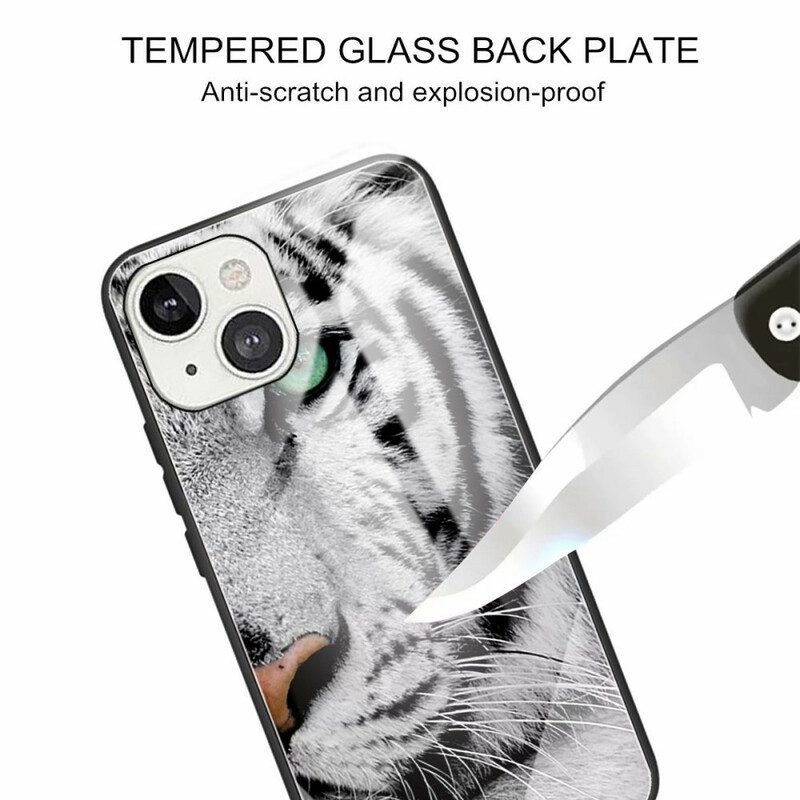 Hülle Für iPhone 13 Mini Tiger-gehärtetes Glas