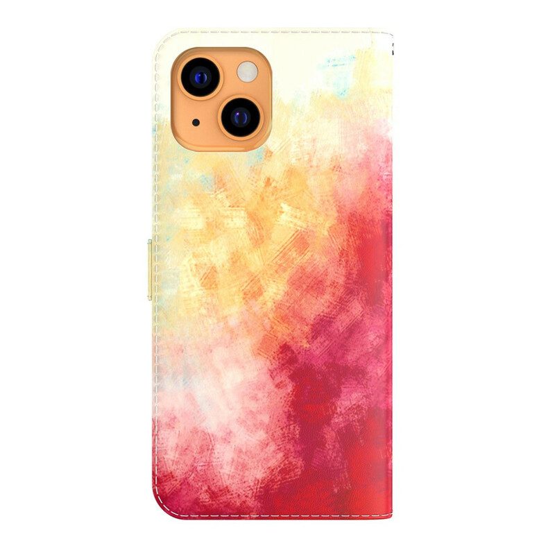 Lederhüllen Für iPhone 13 Mini Aquarell