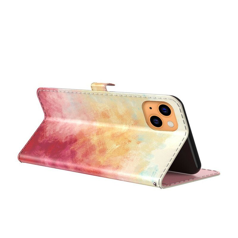 Lederhüllen Für iPhone 13 Mini Aquarell