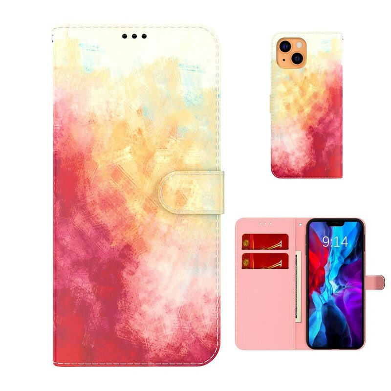 Lederhüllen Für iPhone 13 Mini Aquarell