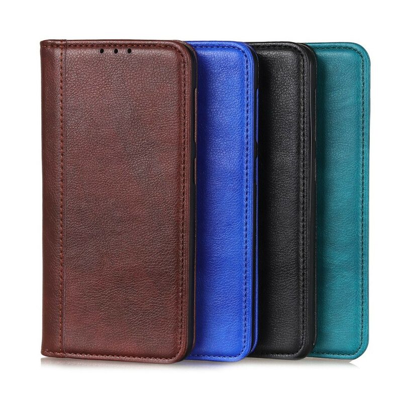 Schutzhülle Für iPhone 13 Mini Flip Case Eleganz Aus Gespaltenem Litschi-leder