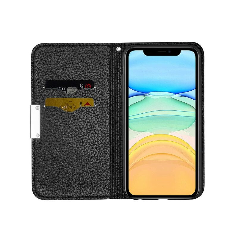 Schutzhülle Für iPhone 13 Mini Flip Case Kunstleder Litschi Ultra Chic