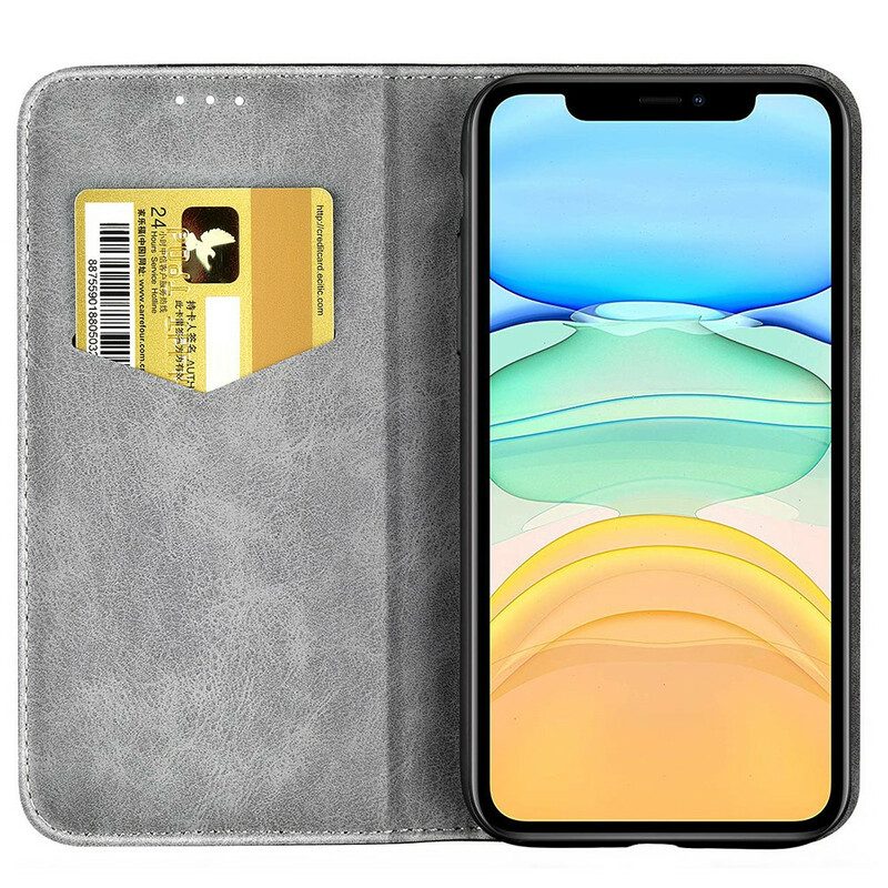 Schutzhülle Für iPhone 13 Mini Flip Case Zweifarbiger Ledereffekt